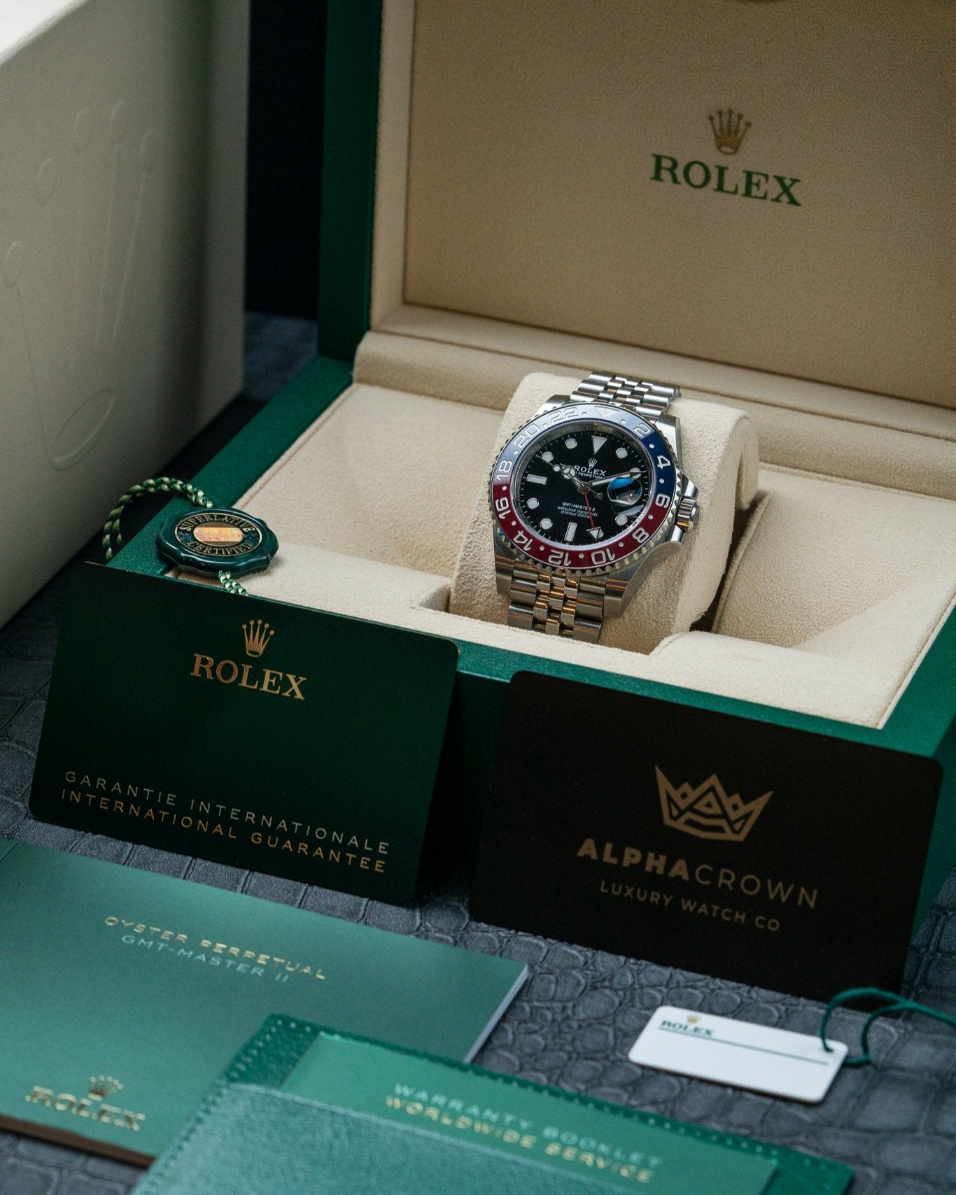 Rolex GMT Master II Pepsi 126710BLRO Watch at Alpha Crown Watches in Texas