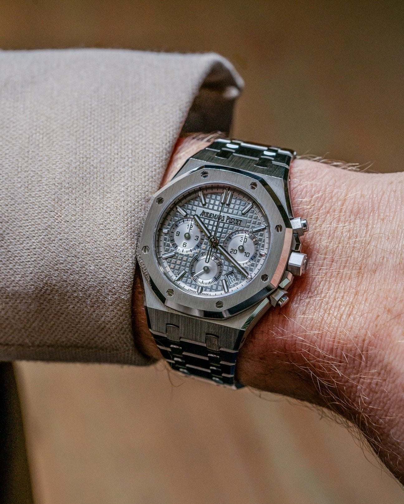 38mm Steel Gray Grande Tapisserie Dial Audemars Piguet 26715ST Watch at Alpha Crown