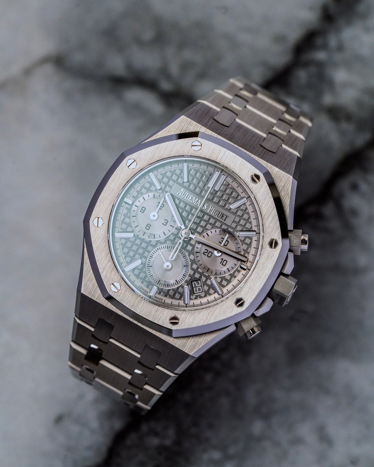 38mm Steel Gray Grande Tapisserie Dial Audemars Piguet 26715ST Watch at Alpha Crown