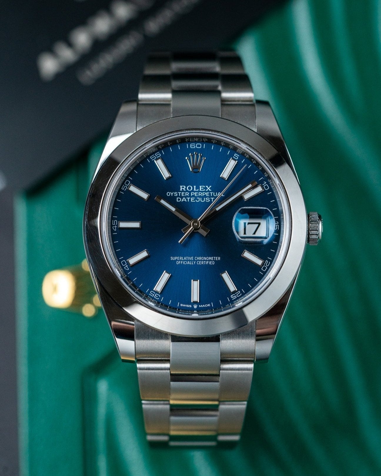 41mm Steel Rolex Datejust 126300 Blue Dial Watch at Alpha Crown in Texas