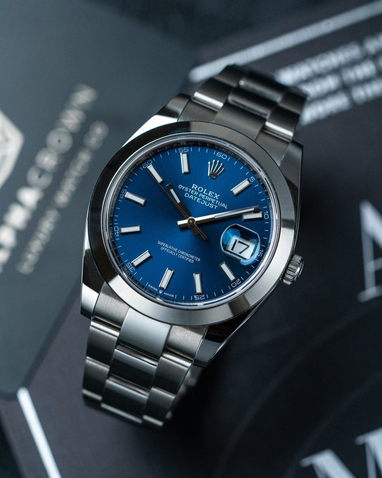 41mm Steel Rolex Datejust 126300 Blue Dial Watch at Alpha Crown in Texas