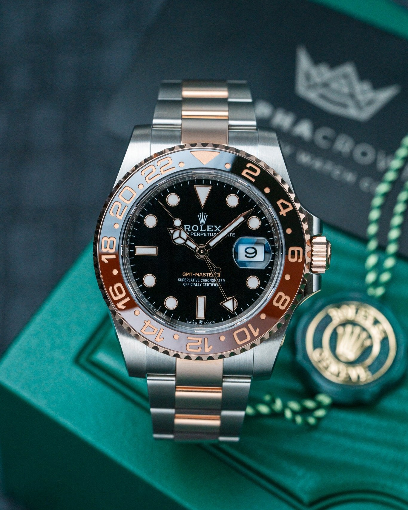 40mm Everose Rolesor Rolex GMT Master II Rootbeer 126711CHNR Watch at Alpha Crown