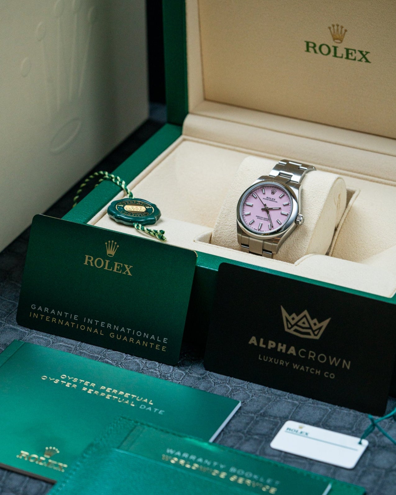 Rolex Oyster Perpetual 277200 "Candy Pink" at Alpha Crown Dallas