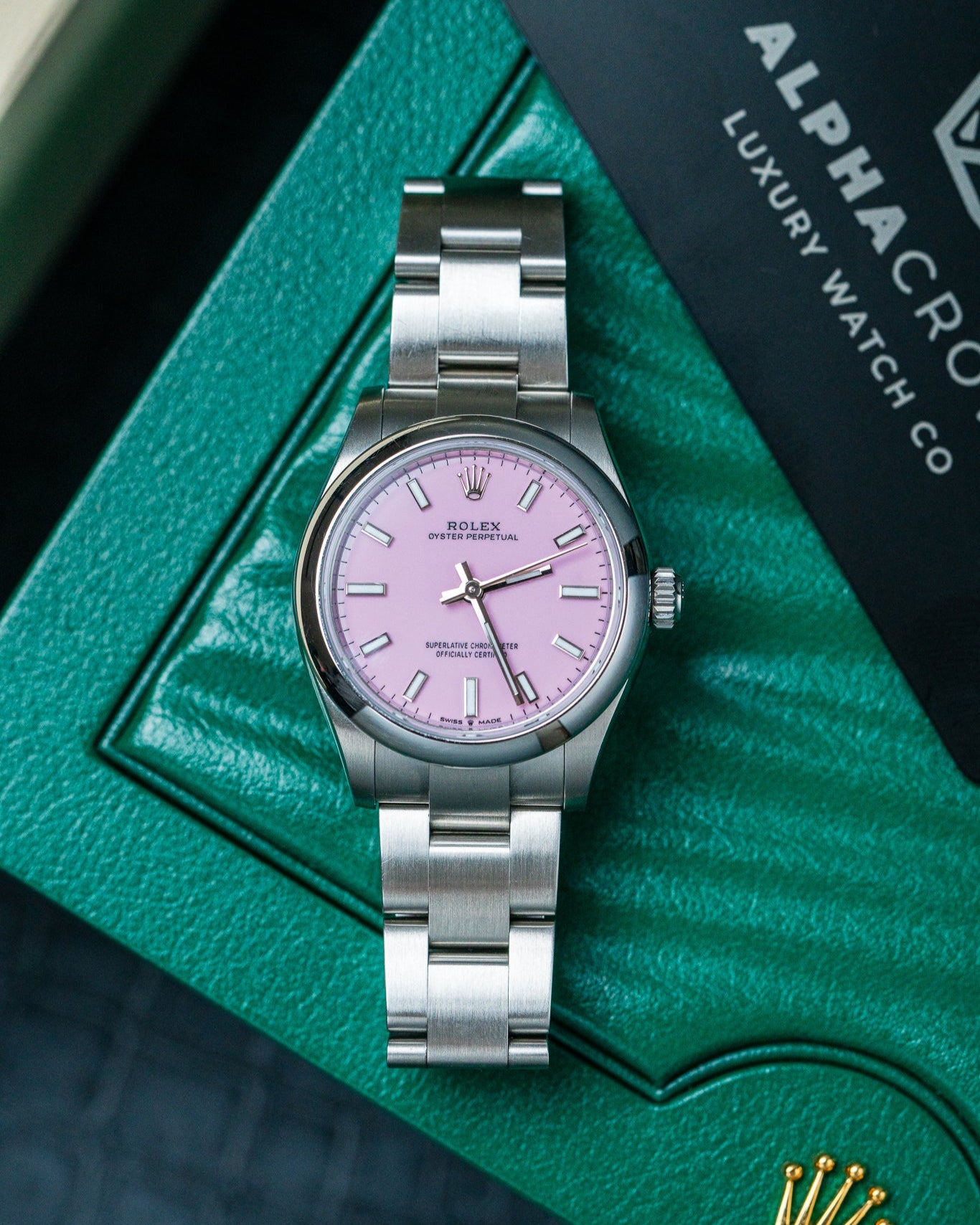 Rolex Oyster Perpetual 277200 "Candy Pink" at Alpha Crown Dallas