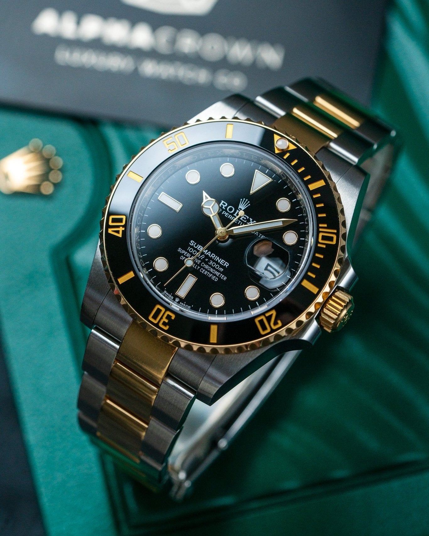 41mm Two Tone Yellow Gold Rolex Submariner 126613LN Black Dial Watch at Alpha Crown