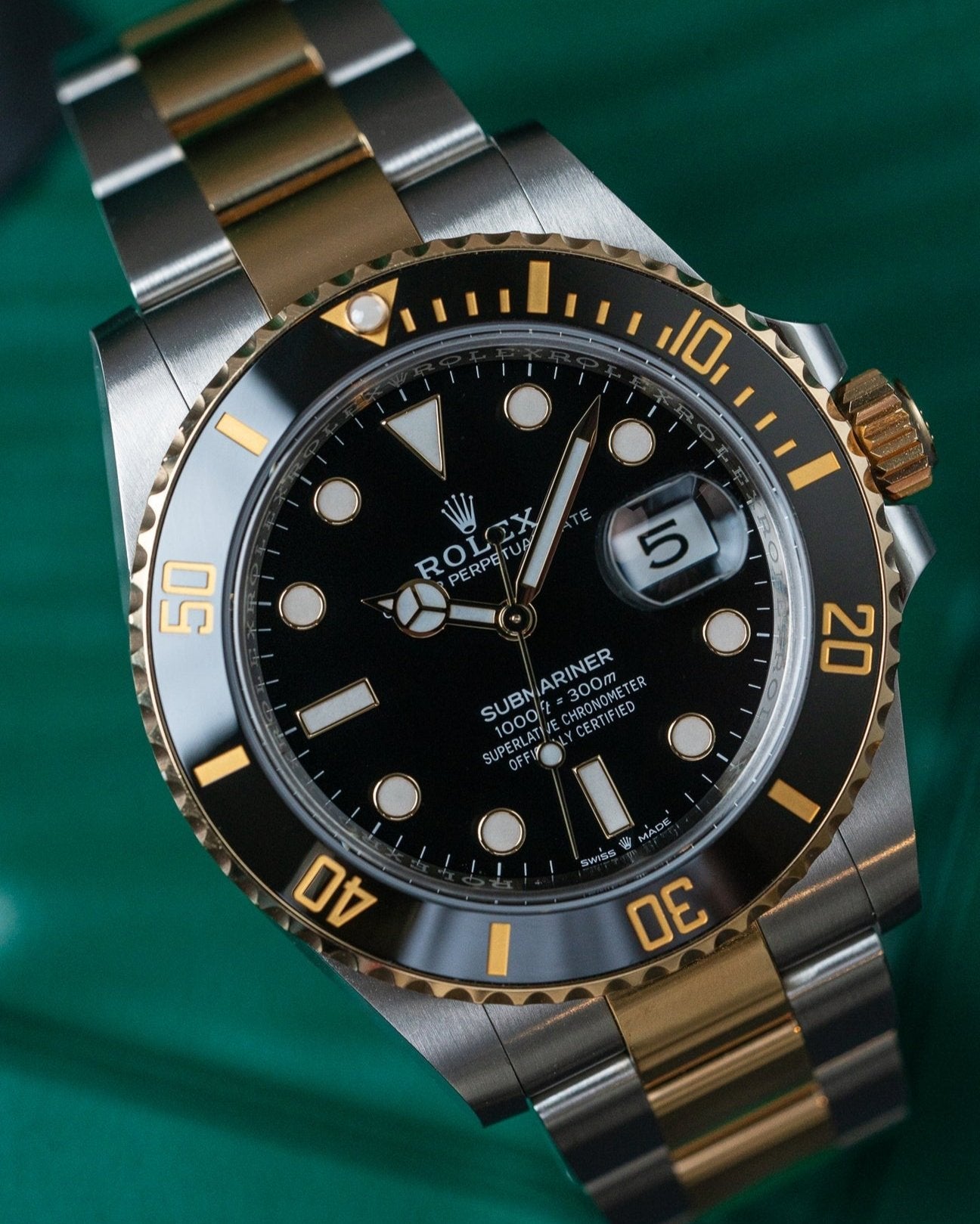 41mm Two Tone Yellow Gold Rolex Submariner 126613LN Black Dial Watch at Alpha Crown