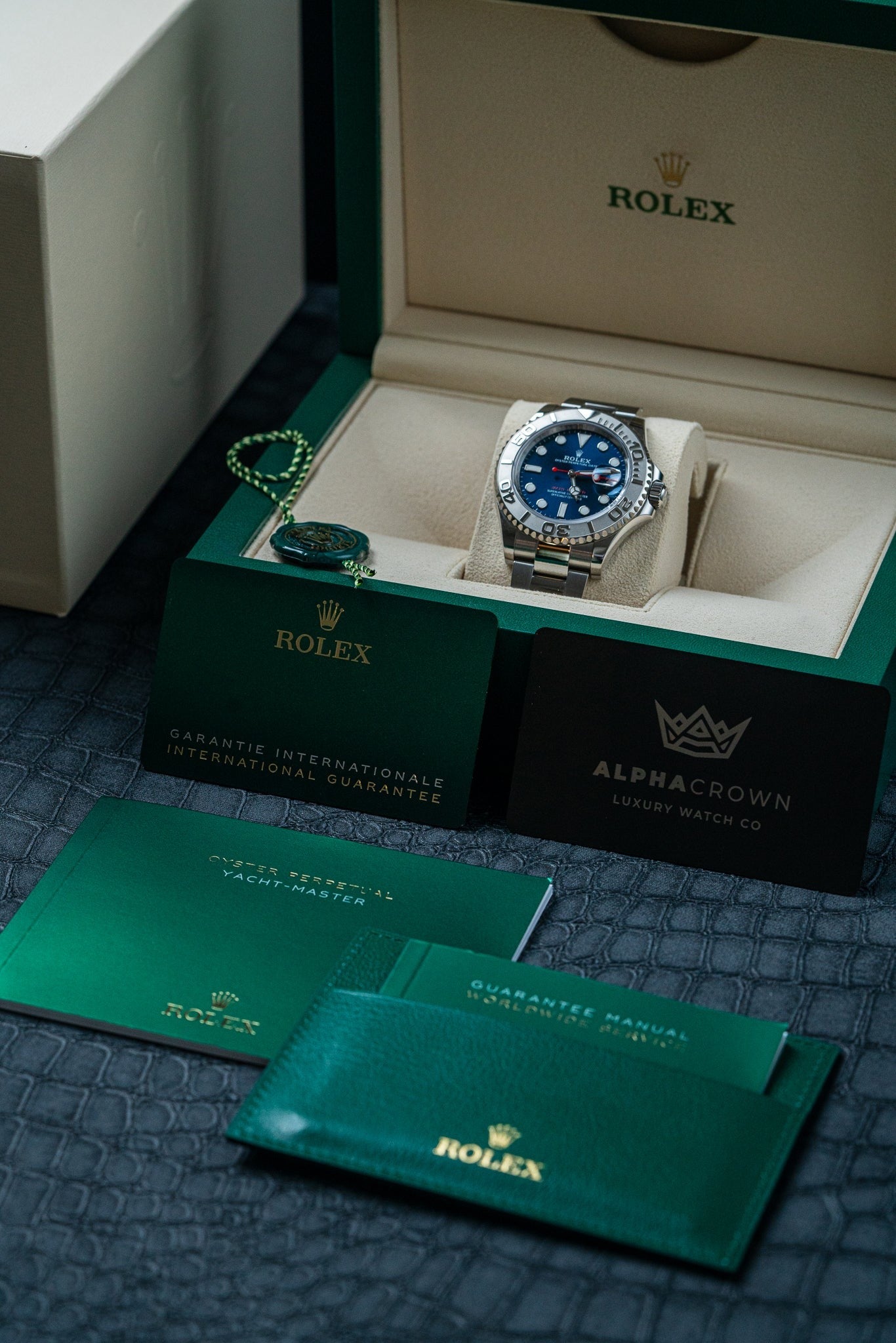 40mm Steel Rolex Yacht Master 40 126622 Blue Dial Watch at Alpha Crown