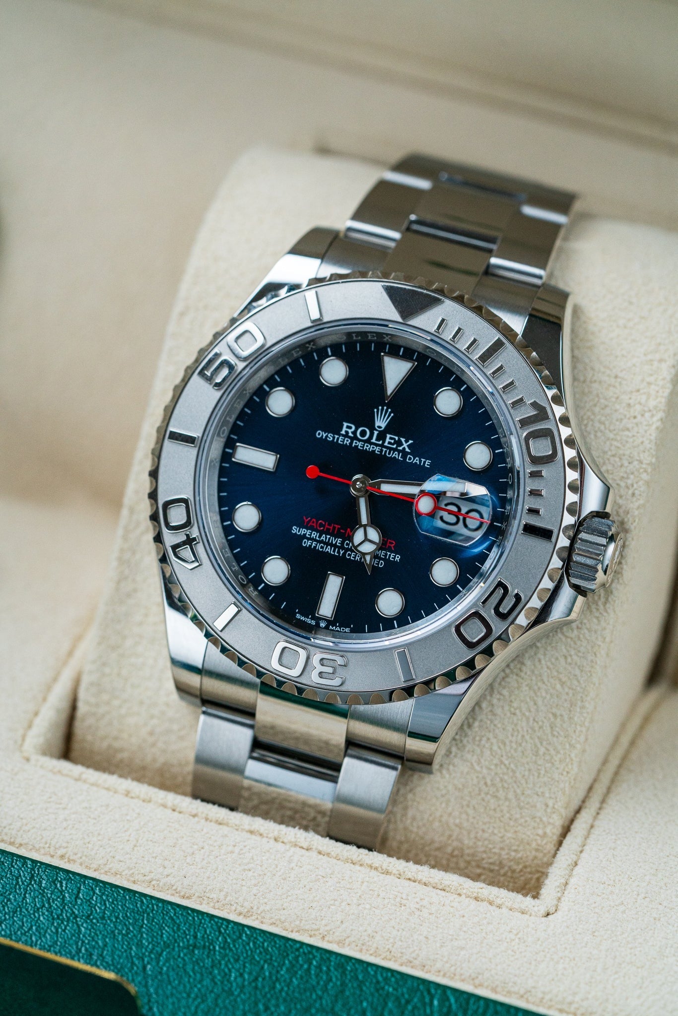 40mm Steel Rolex Yacht Master 40 126622 Blue Dial Watch at Alpha Crown